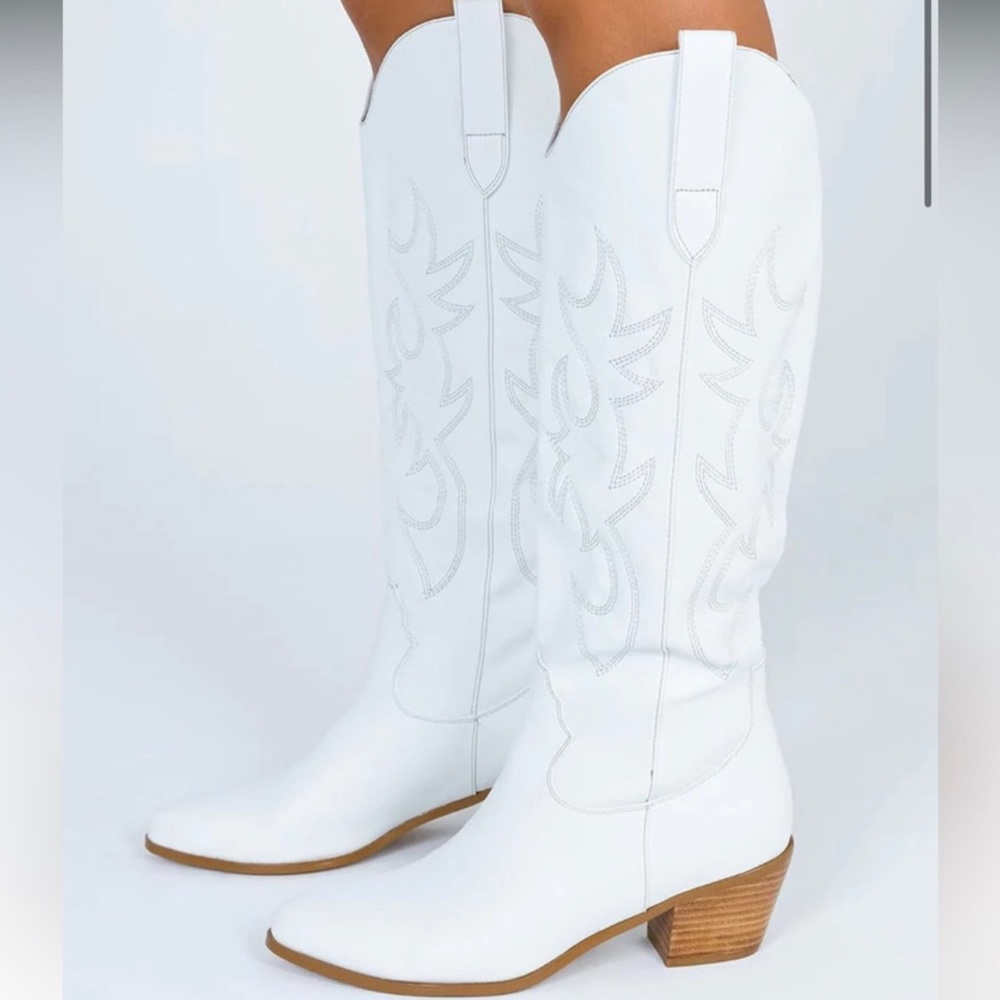 Billini White Western Style Boots - URSON